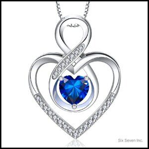 Sterling Silver Infinity Heart Necklace Elegant Pendant Jewelry Gift